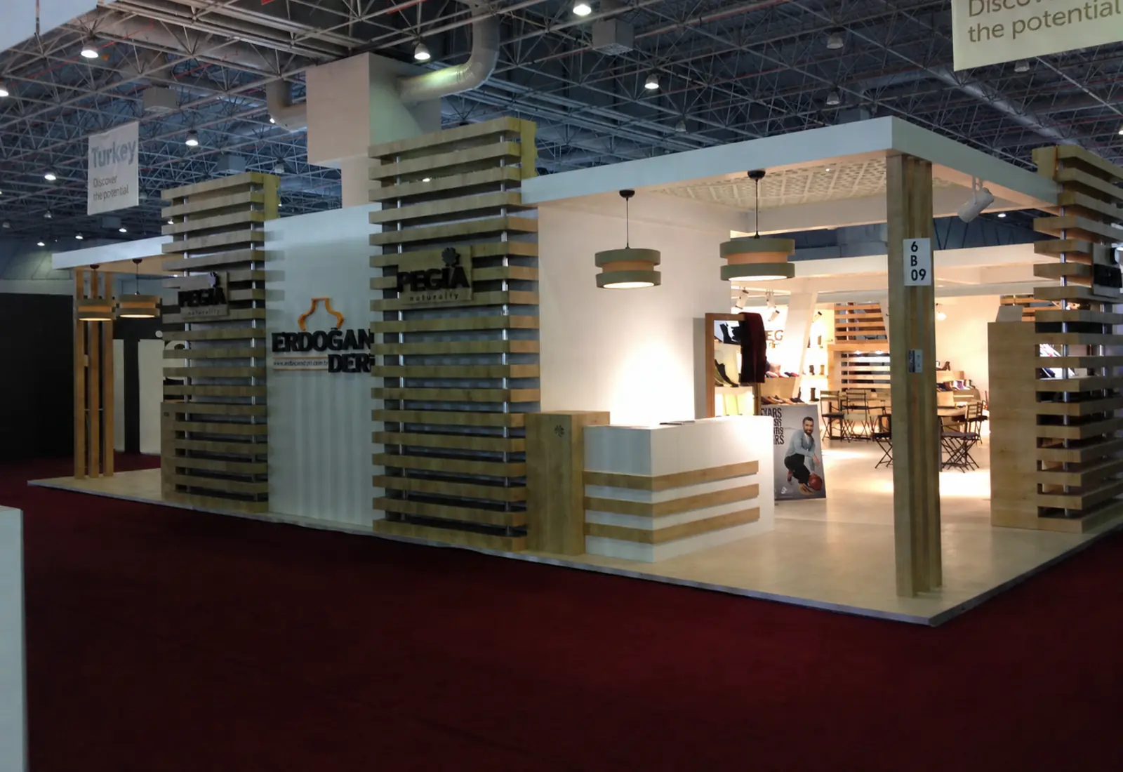 Realisierter Design- und Empfangsstand